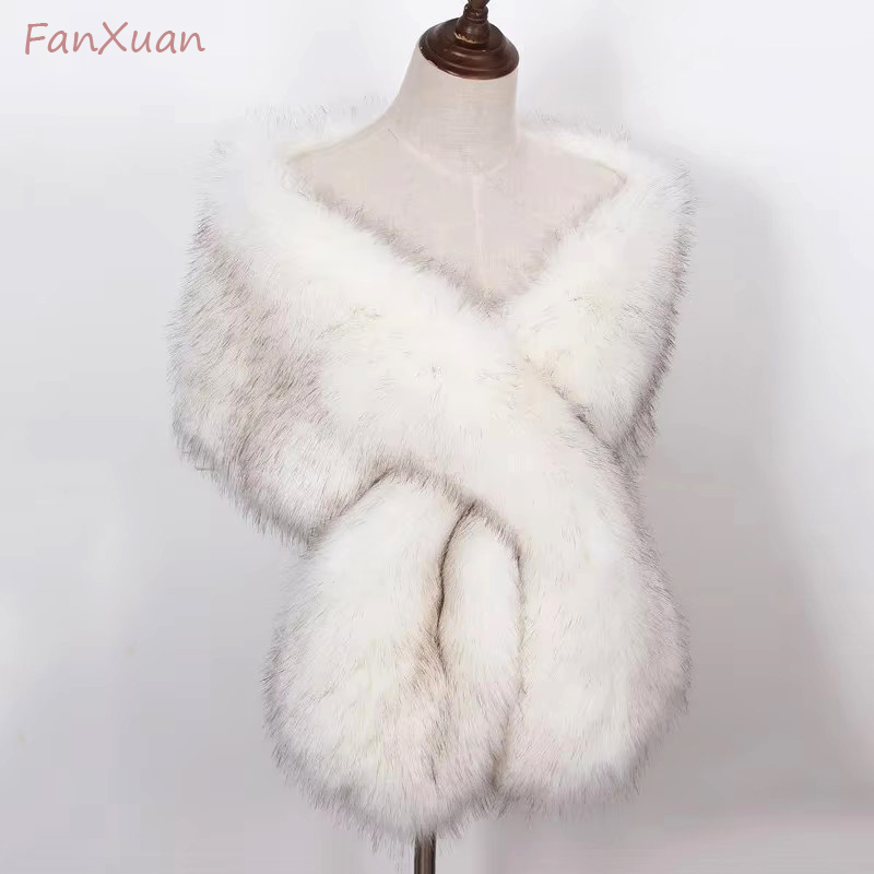 Winter Clothing Ladies - Faux Vossenbont Vrouwen Wraps Lange Pluche