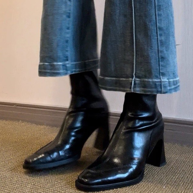 Winter Clothing Ladies - Hoge Hakken Dames Enkellaarsjes Mode Dikke
