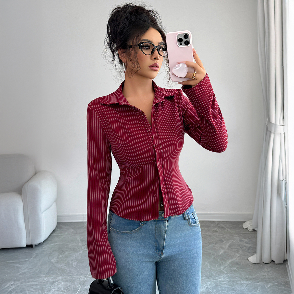 Casual hoogwaardig gestreept v - Winter Clothing Types recensie en prijs